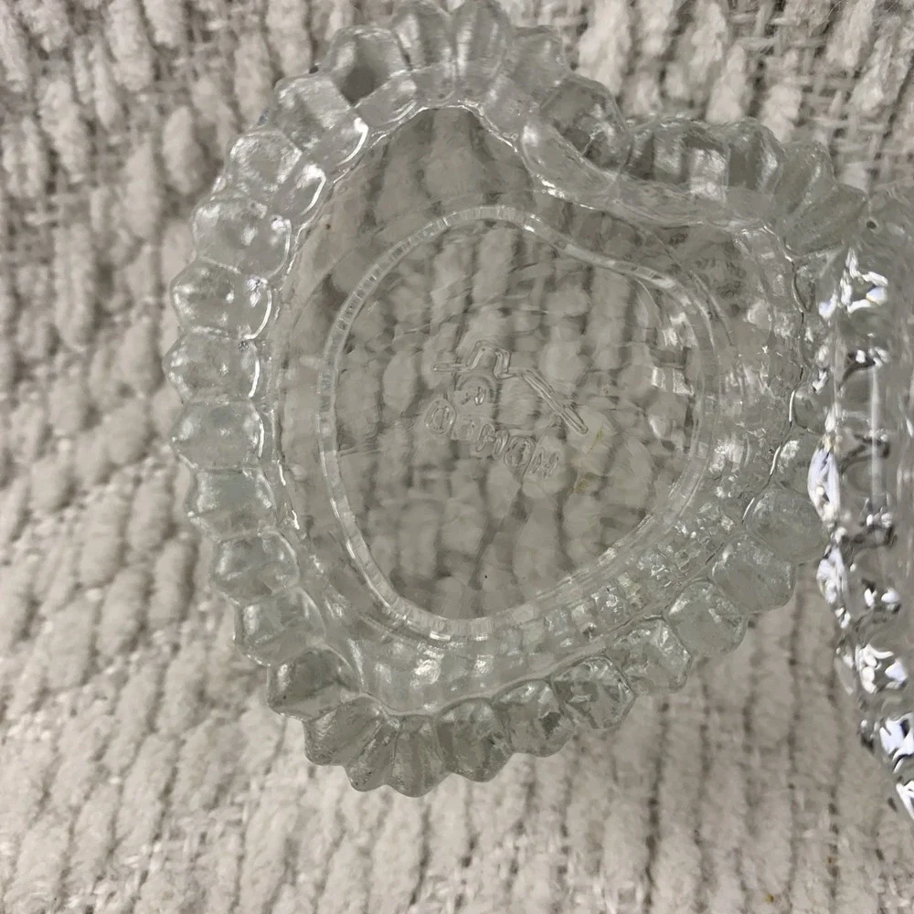 Vintage-Homco Valentine Crystal Heart Shaped Trinket-Jewelry-Ring Box Beautiful!